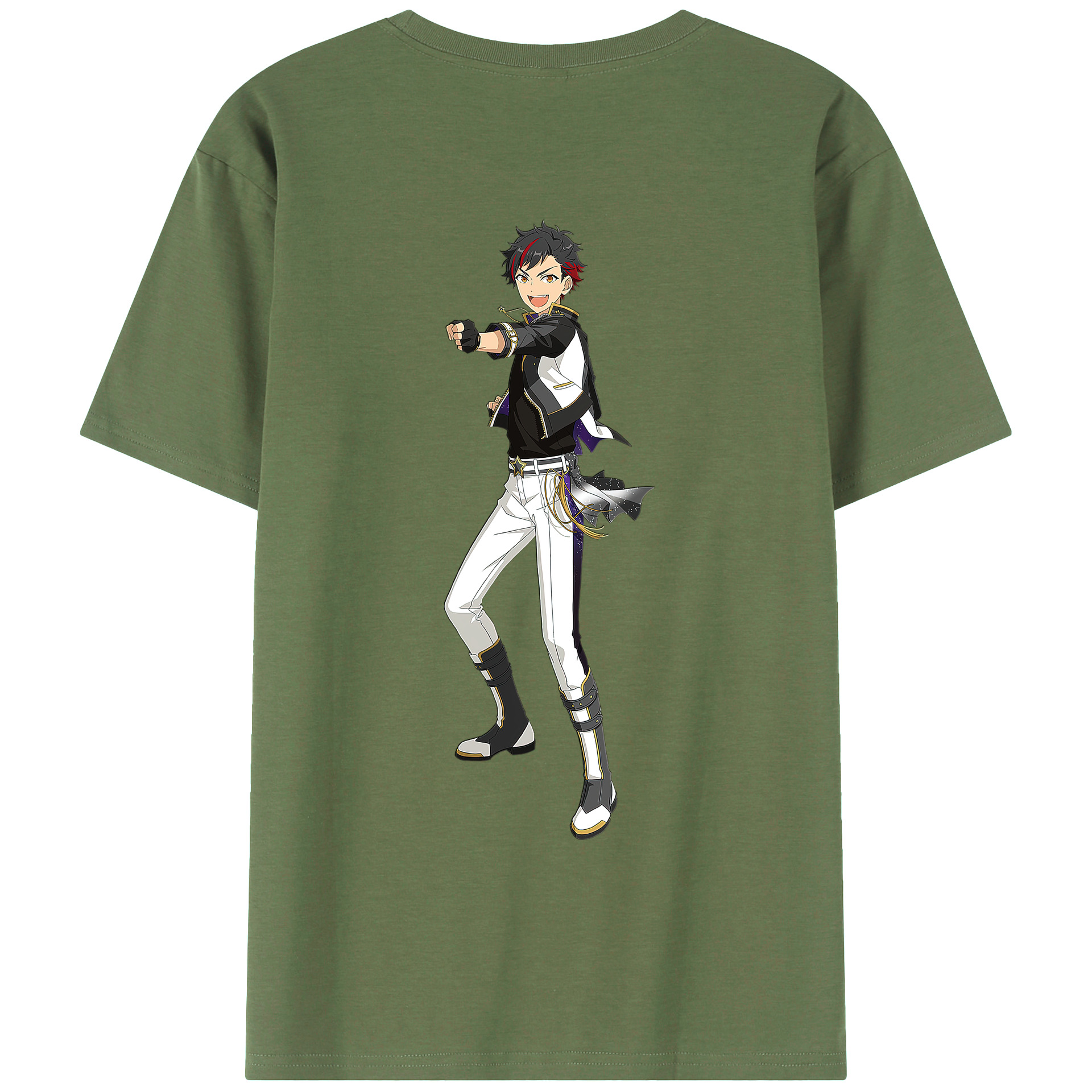 （画像用） あんさんぶるスターズ! Ensemble Stars 綿100％ メンズ半袖Tシャツ（バックプリント） 通気性